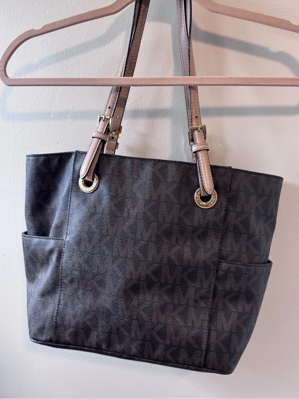 Michael Kors Brown MK Monogram Shoulder Bag